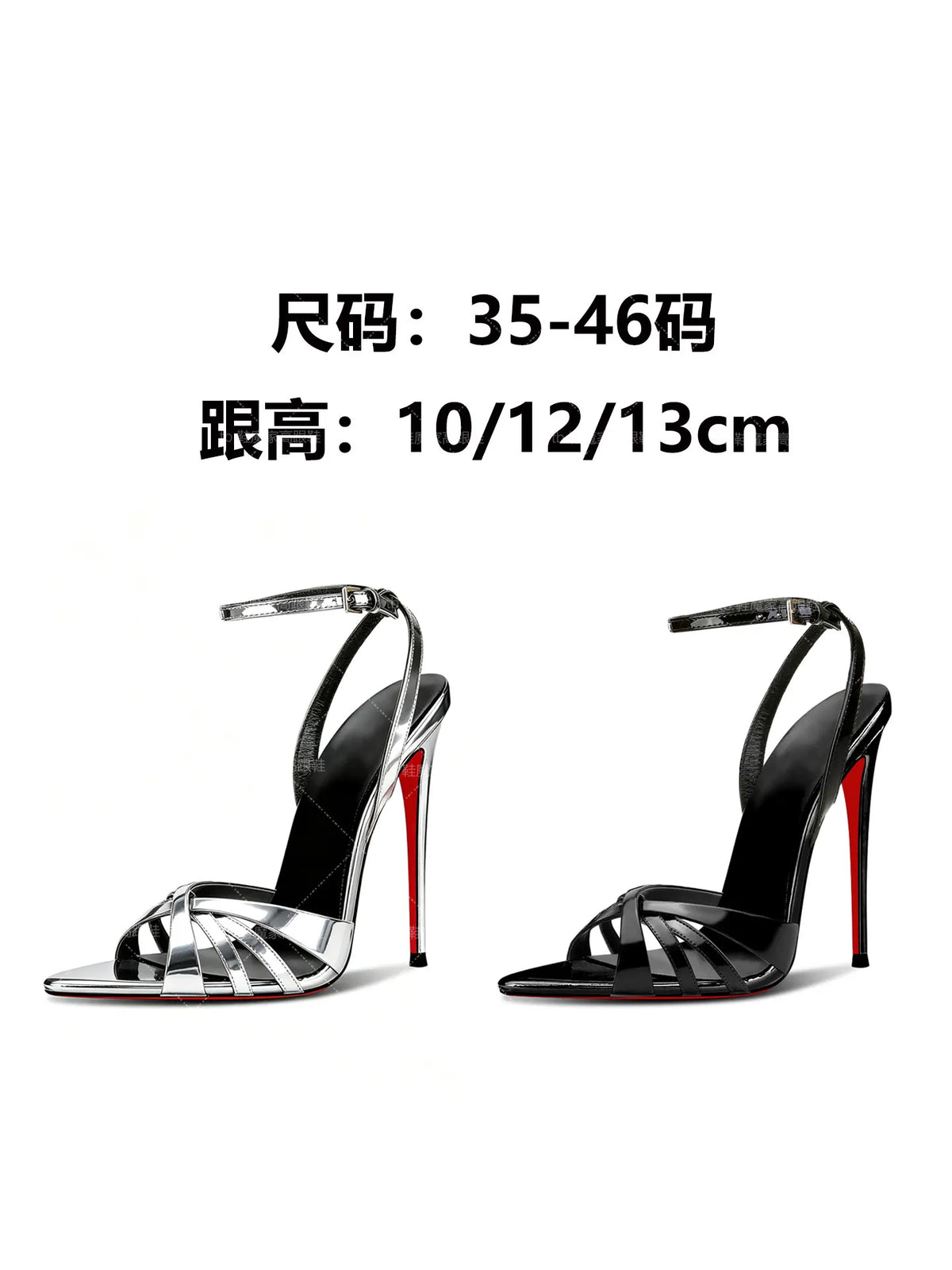 New Sexy 12cm Cross-Strap High Heels for Women: Pointed Toe, Ultra-Thin Heel, Buckle Closure, Hollow Design, Wide Sizes Sandals